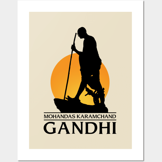 Mahatma Gandhi Father of the Nation Wall Art by KewaleeTee